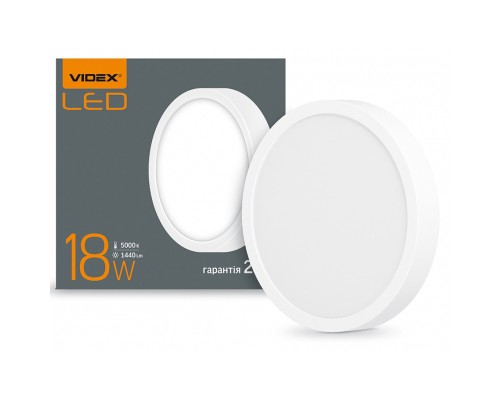 Світильник Videx LED круглий накладний 18W 5000K (VL-DLRS-185)