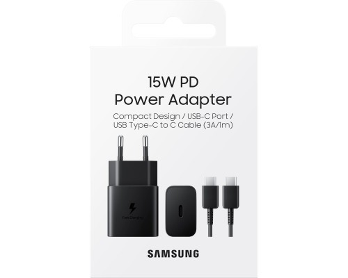 Зарядний пристрій Samsung 15W Power Adapter (w C to C Cable) Black (EP-T1510XBEGRU)