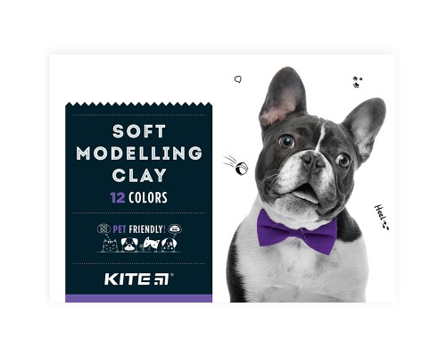 Пластилін Kite Dogs восковий 12 кольорів, 240 г (K22-1086)