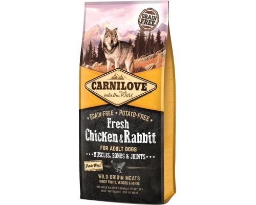 Сухий корм для собак Carnilove Fresh Chicken and Rabbit for Adult dogs 12 кг (8595602527526)