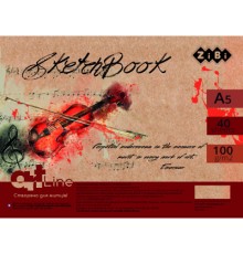 Альбом для малювання ZiBi А5, Скетчбук ART Line 40 аркушів, пружина кремовий блок (ZB.1490)