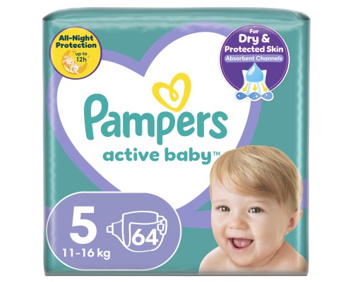 Підгузки Pampers Active Baby Junior Размер 5 (11-16 кг) 64 шт (8001090949974)