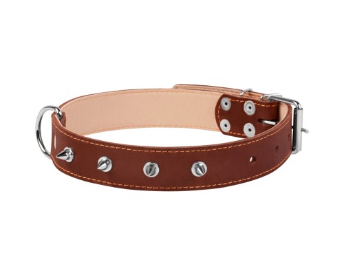 Нашийник для тварин Collar подвійний із шипами 35 мм 48-63 см (коричневий) (02876)