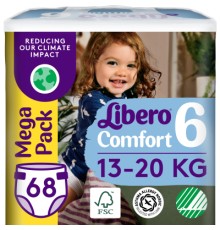 Підгузки Libero Comfort Розмір 6 (13-20 кг) 68 шт (7322541757025)