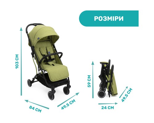 Коляска Chicco Trolley Me Салатова (79865.55)