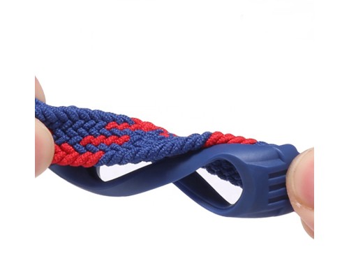 Ремінець до фітнес браслета BeCover Elastic Nylon Style для Xiaomi Mi Smart Band 5/6 (Size M) Red-White (706148)