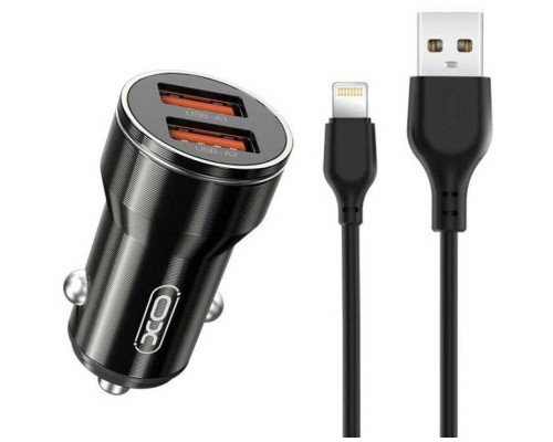 Зарядний пристрій XO CC48 Smart Metal 2USB + cable Lightning (XO-CC48i-BK)