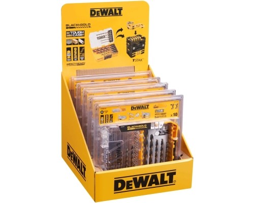 Набір свердл DeWALT по металу EXTREME Black & Gold, HSS-G, 10 шт, tough case (DT20620)
