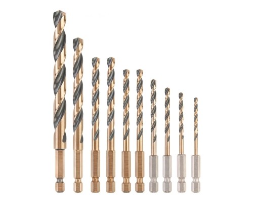Набір свердл DeWALT по металу EXTREME Black & Gold, HSS-G, 10 шт, tough case (DT20620)