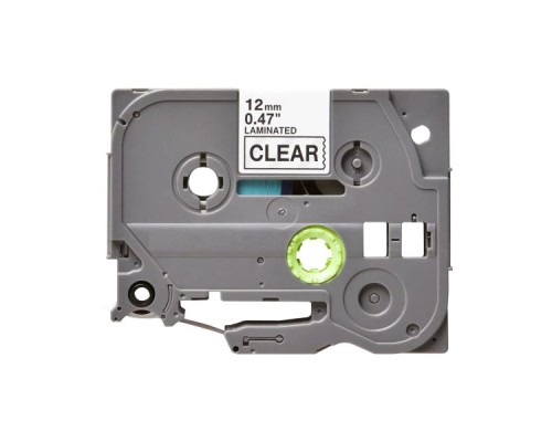 Стрічка для принтера етикеток UKRMARK B-T131P-BK/CL, сумісна з TZE131 ламінована, 12мм х 8м. black on transparent (900599)