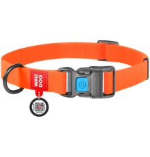 Нашийник для тварин WAUDOG Waterproof з QR паспортом Ш 15 мм Д 25-35 см помаранчевий (27394)
