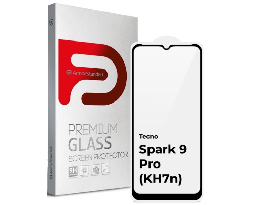 Скло захисне Armorstandart Full Glue TECNO Spark 9 Pro (KH7n) Black (ARM64651)