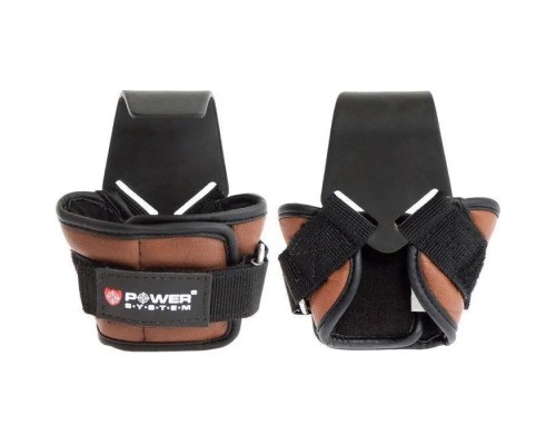 Гаки для тяги на зап'ястя Power System PS-3300 Hooks Brown XL (PS-3300_XL_Brown)