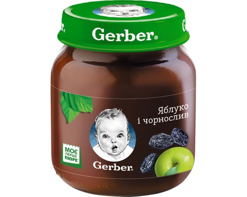 Дитяче пюре Gerber Яблуко, чорнослив 130 г (1227231)