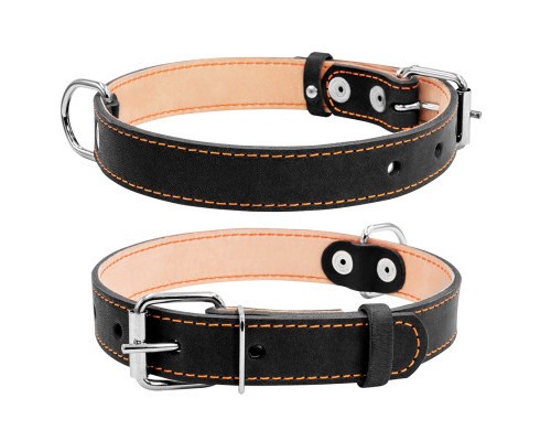 Нашийник для тварин Collar подвійний Ш 25 мм Д 38-50 см чорний (02291)