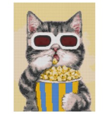 Картина по номерам Santi Кіт-кіноман 30*40 см алмазна мозаїка (954709)