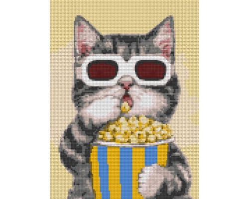 Картина по номерам Santi Кіт-кіноман 30*40 см алмазна мозаїка (954709)