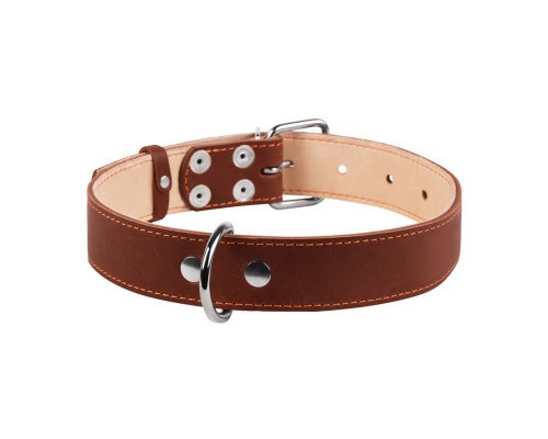 Нашийник для тварин Collar подвійний Ш 35 мм Д 48-63 см коричневий (02796)