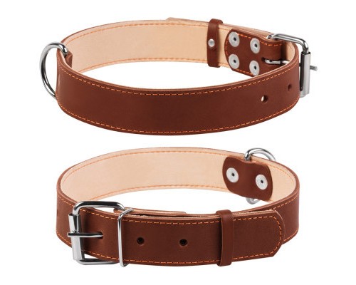 Нашийник для тварин Collar подвійний Ш 35 мм Д 48-63 см коричневий (02796)