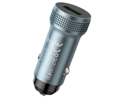 Зарядний пристрій HOCO Z49A Level USB Metal Gray (6931474795694)