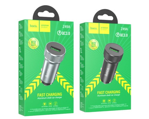 Зарядний пристрій HOCO Z49A Level USB Metal Gray (6931474795694)