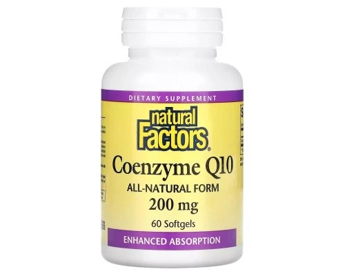Антиоксидант Natural Factors Коензим Q10, 200 мг, Coenzyme Q10, 60 гелевих капсул (NFS-20722) Антиоксидант Natural Factors Коензим Q10, 200 мг, Coenzyme Q10, 60 гелевих капсул (NFS-20722)
