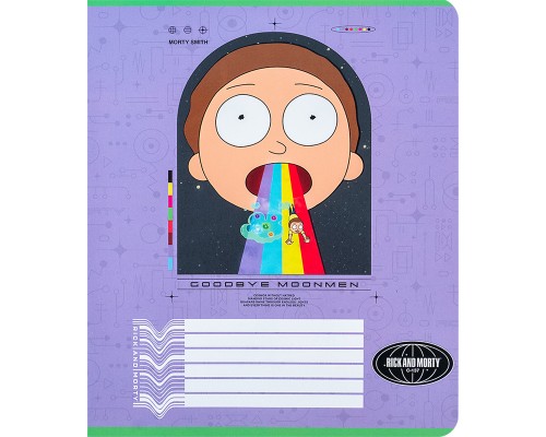 Зошит Kite Rick and Morty 18 аркушів, клітинка (RM24-236)