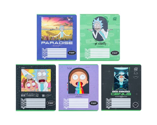 Зошит Kite Rick and Morty 18 аркушів, клітинка (RM24-236)