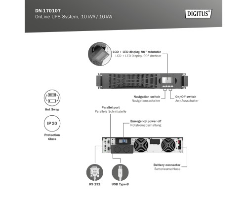 Пристрій безперебійного живлення Digitus 10000VA DN-170107 (DN-170107)