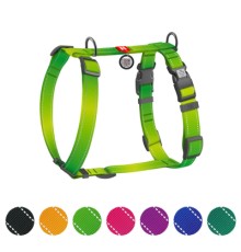 Шлея для собак WAUDOG Nylon Mono анатомічна H-подібна з QR паспортом, пластиковий фастекс, L салатова (54585)