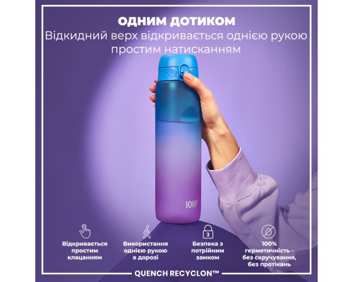 Пляшка для води ION8 OneTouch Times To Drink 1000 мл BPA Free, Blue & Pink (I8RF1000PBPMOT)