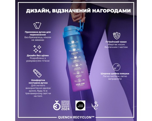 Пляшка для води ION8 OneTouch Times To Drink 1000 мл BPA Free, Blue & Pink (I8RF1000PBPMOT)