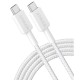 Дата кабель USB-C to USB-C 0.9m nylon 322 white Anker (A81F5H21/A81F5G21)