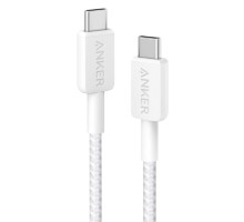 Дата кабель USB-C to USB-C 0.9m nylon 322 white Anker (A81F5H21/A81F5G21)