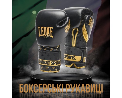 Боксерські рукавички Leone GN220 DNA Black 12 унцій (GN220_Black_12oz)