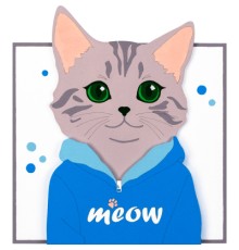Картина по номерам Rosa Talent 3D Meow МДФ ґрунтоване, 18х20 см (4823098543572)