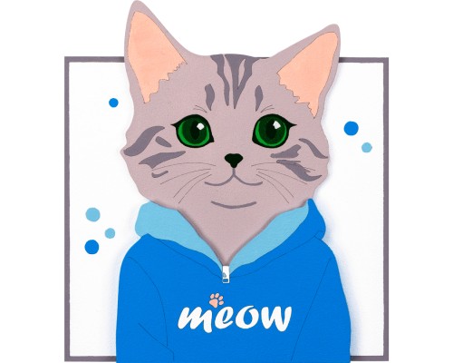 Картина по номерам Rosa Talent 3D Meow МДФ ґрунтоване, 18х20 см (4823098543572)