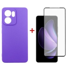 Чохол до мобільного телефона Dengos Oppo Reno13 F Case Carbon + Glass (Purple) (DG-KM-151)