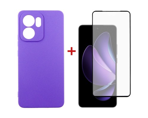 Чохол до мобільного телефона Dengos Oppo Reno13 F Case Carbon + Glass (Purple) (DG-KM-151)