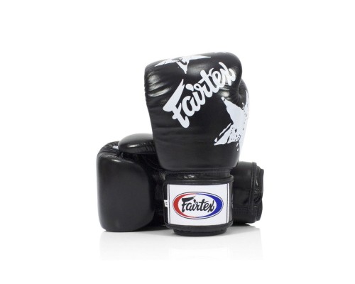 Боксерські рукавички Fairtex BGV1 Nation Print Black 16 унцій (бинти комплекті) (BGV1_Print_16oz_Black)
