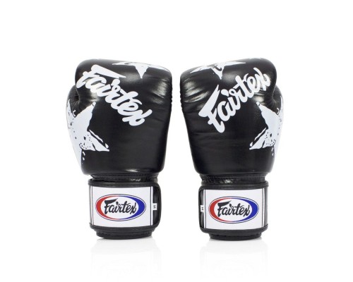 Боксерські рукавички Fairtex BGV1 Nation Print Black 16 унцій (бинти комплекті) (BGV1_Print_16oz_Black)