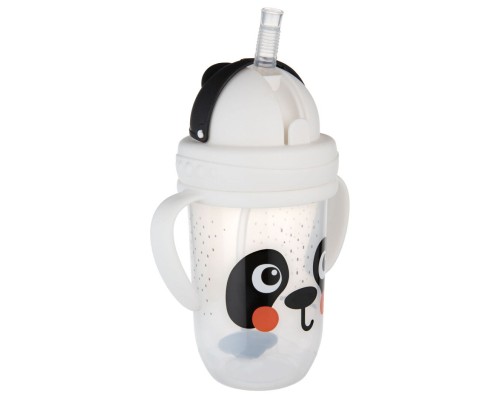 Поїльник-непроливайка Canpol babies BabiesBo з трубочкою і обтяжувачем, 270 мл, панда (56/617_whi)
