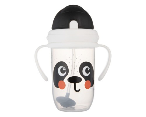 Поїльник-непроливайка Canpol babies BabiesBo з трубочкою і обтяжувачем, 270 мл, панда (56/617_whi)
