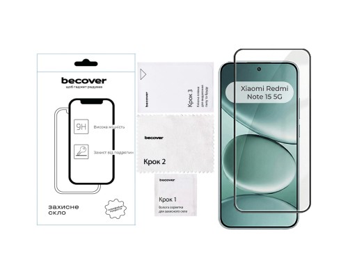 Скло захисне BeCover Xiaomi Redmi Note 15 5G Black (714790)