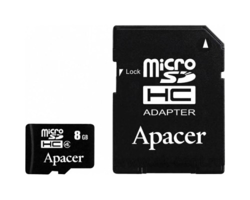 Карта пам'яті Apacer 8GB microSDHC Class4 w/ 1 Adapter RP (AP8GMCSH4-R) Карта пам'яті Apacer 8GB microSDHC Class4 w/ 1 Adapter RP (AP8GMCSH4-R)