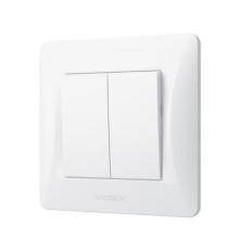 Вимикач Videx BINERA 2кл білий (VF-BNSW2-W)