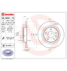 Гальмівний диск Brembo 08.B351.11