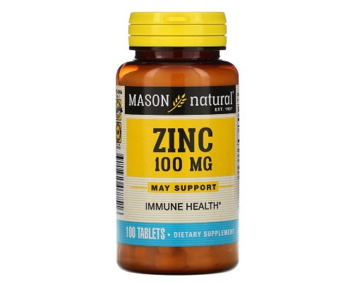 Мінерали Mason Natural Цинк 100 мг, Zinc, 100 таблеток (MAV07751) Мінерали Mason Natural Цинк 100 мг, Zinc, 100 таблеток (MAV07751)
