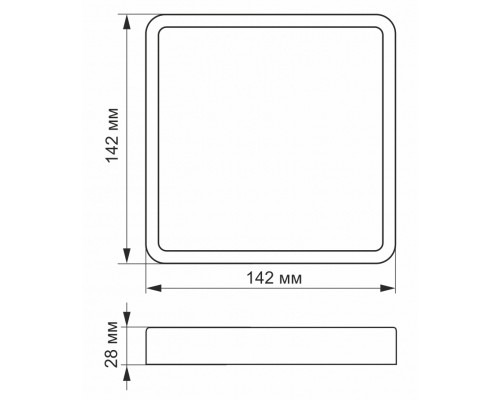 Світильник Videx LED накладний квадрат 12W 5000K (VL-DLSS-125)