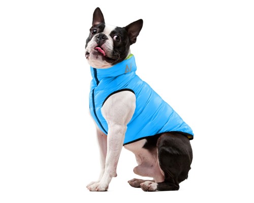 Курточка для тварин Airy Vest двостороння S 40 салатово-блакитна (1616)